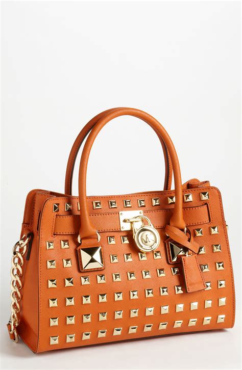 michael kors hamilton orange|michael kors hamilton studded tote.